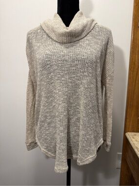 Lush Neutral Marled Cowl Neck Sweater